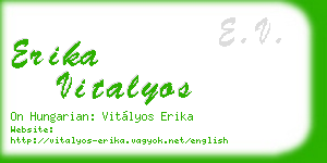 erika vitalyos business card